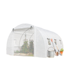 Walk-in Tunnel Greenhouse, Plant Hot House w/ Support Rods, Roll-up Mesh Door, Mesh Windows, 13'x9.8'x6.6', White