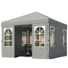 9.6 x 9.6 ft Pop Up Canopy Tent with 4 Sidewalls, UPF 50+ 1-Button Push Easy Setup Outdoor Instant Canopy, Light Grey
