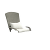 Wicker Adirondack Chair with Ottoman, Patio Cushioned Muskoka Chair, Outdoor Fire Pit Chair with High-back and Armrests, for Deck, Garden, Backyard, Grey/Cream White