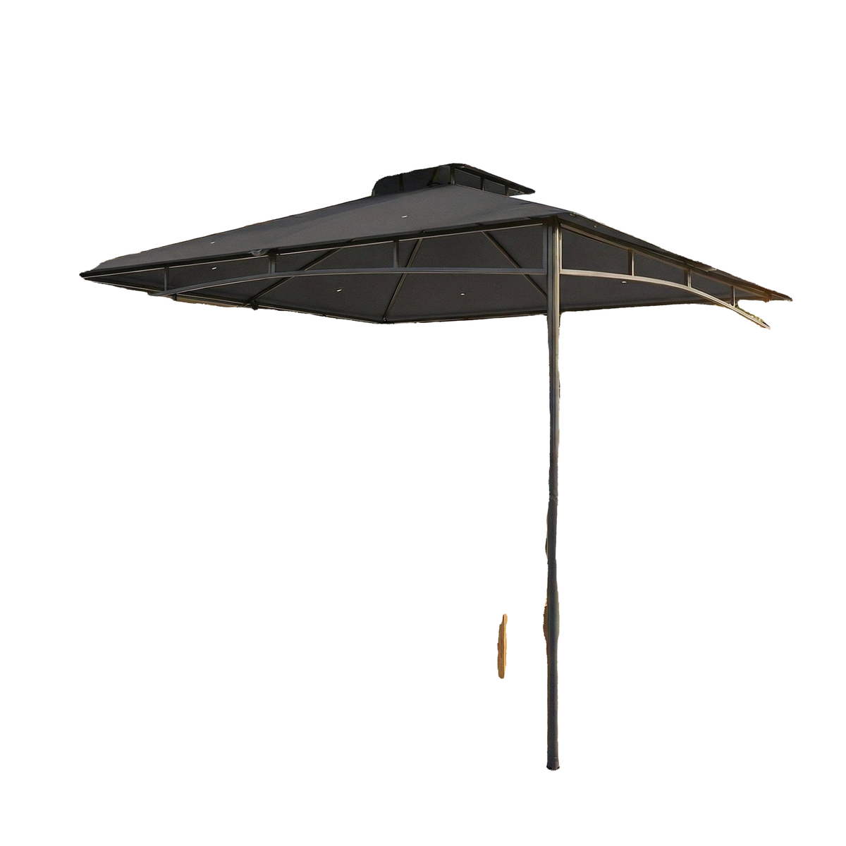 10' x 10' Gazebo, Soft Top Outdoor Gazebo with 2-Tier Roof, Metal Frame, Dark Grey