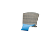 Patio Wicker Adirondack Chair, Outdoor PE Rattan Fire Pit Chair, Muskoka Chair w/ Soft Cushions, Tall Curved Backrest and Comfortable Armrests for Deck Garden, Blue