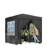 6.6'x6.6' Pop Up Canopy Tent with Sidewalls, Instant Sun Shelter Camping Gazebo with Carry Bag, Black