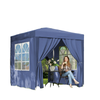 6.6'x6.6' Pop Up Canopy Tent with Sidewalls, Instant Sun Shelter Camping Gazebo with Carry Bag, Blue