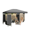 10 x 10 FT Canopy Gazebo, Double Roof Patio Gazebo with Screen Panels and Metal Frame for Deck, Backyard, Dark Grey