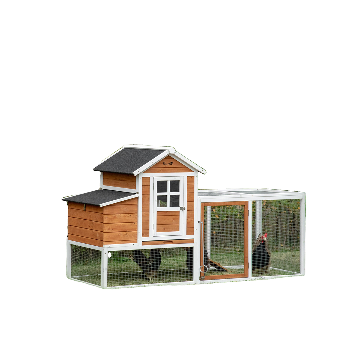 Chicken Run Waterproof Large Chicken Coop with Nesting Box for 2-4 Chickens, Orange and White