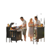 8' x 5' Grill Gazebo Canopy, Outdoor BBQ Shelter with 2 Side Shelves, Dark Grey