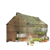 6' x 10' x 6.6' Polycarbonate Greenhouse, Walk-In Green House Kit Garden, Plants Grow, Galvanized Sheet Aluminum Frame with Rain Gutter, Vents and Sliding Door, Sliver