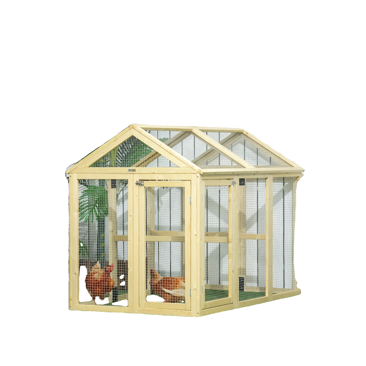 Chicken Run Expandable Outdoor Large Chicken Coop with 2 Doors and 3 Perches for 1–3 Chickens