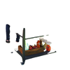 3-Tier Outdoor Grill Dining Cart with Storage Rack, Pizza Oven Stand with Side Handle, 4 Wheels for Backyard Party