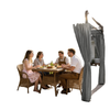 10' x 10' Outdoor Gazebo, Retractable Pergola Canopy with Curtains, UPF30+ Free Standing Metal Pergola Kit, Dark Grey