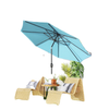 10' x 8' Round Market Umbrella, Patio Umbrella with Crank Handle and Tilt, Outdoor Parasol for Garden, Sky Blue