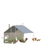 19.7' x 9.8' Metal Chicken Run with Waterproof and Anti-UV Cover