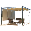 10' x 12' Retractable Pergola Canopy with Roller Shade, Free Standing Patio Gazebo, UPF30+