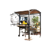8' x 5' Hardtop Grill Gazebo, Outdoor BBQ Gazebo with PC Board Roof, BBQ Canopy Gazebo with 2 Side Shelves and 10 Hooks