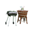 Charcoal BBQ Grill with Warming Rack & Storage Side Table, Portable Barbecue Smoker, 89 x 60 x 83 cm, Black
