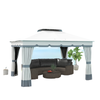 10' x 12' Double Roof Patio Gazebo Canopy, Outdoor Gazebo Shelter with Netting & Curtains, for Garden, Lawn and Deck