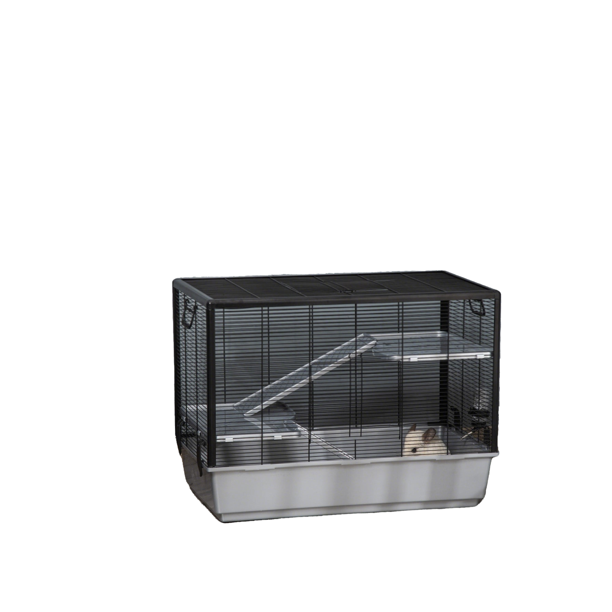 3-tier Hamster Cage, Guinea Pig Cage with Accessories Food Dish Water Bottle, Ramps, 31.5"x19"x 23", Grey