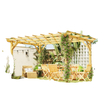 10' x 13' Wood Pergola, Outdoor Gazebo Grape Trellis for Climbing Plant Support, Garden, Patio, Backyard, Nature Wood