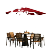 9ft Solar Patio Umbrella Outdoor Sunshade 24 LED Lights Tilt Canopy Wine Red