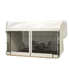 10' x 13' Wall Pergola, Outdoor Gazebo with 2 Curtains and 2 Nettings, UV Resistant, for Patio, Deck, Beige