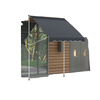 6.6'x5' Manual Retractable Patio Awning Sun Shelter Window Door Deck Canopy, Water Resistant UV Protector, Black