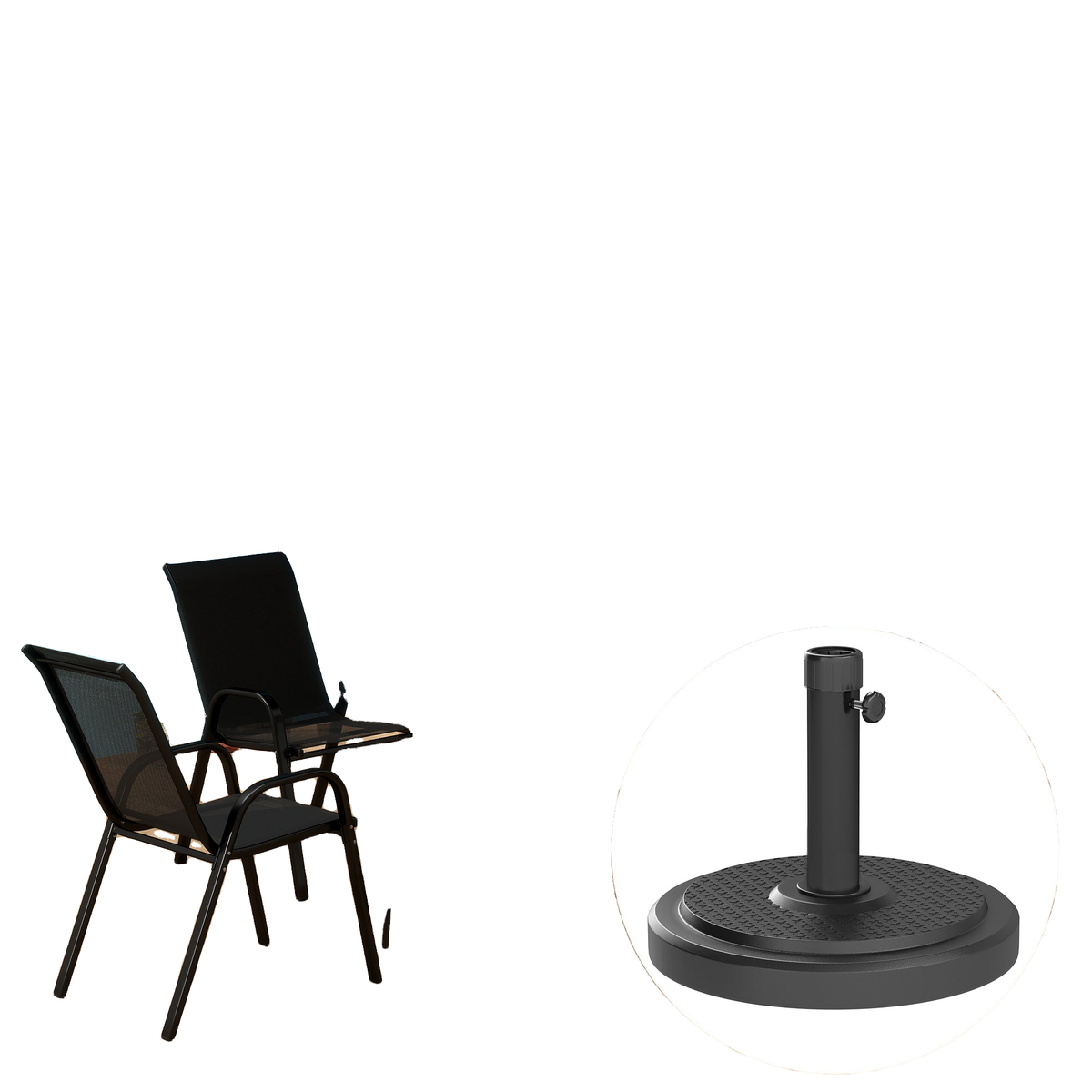 48 lbs Black Round HDPE Patio Umbrella Base