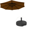 Round Plastic Patio Umbrella Base Parasol Holder Outdoor Umbrella Stand, Filled Up to 62lbs with Sand or 51lbs with Water for Garden, Poolside, Black