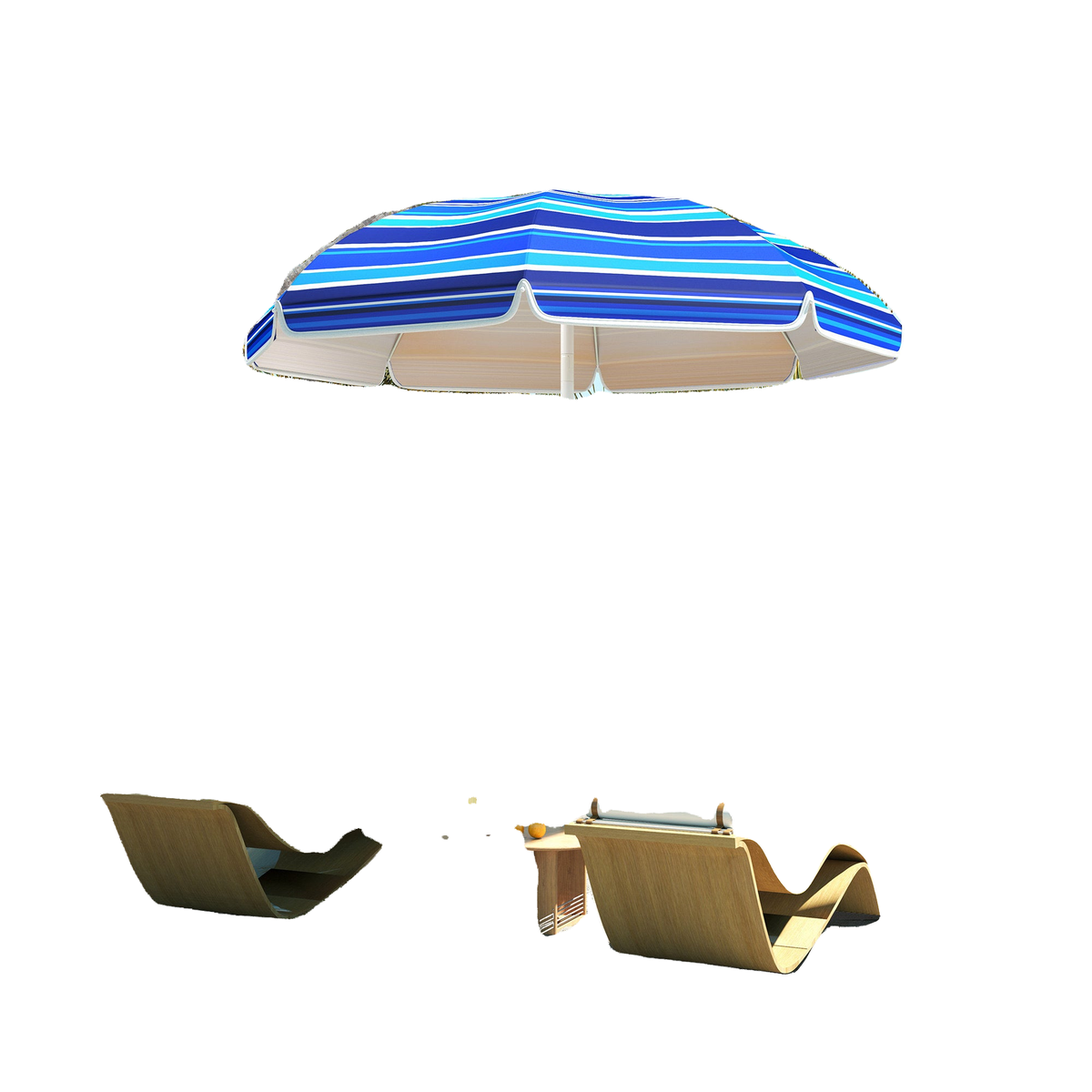 70.9" Multicolor Portable Beach Umbrella with UV50+ Ruffle & Tilt