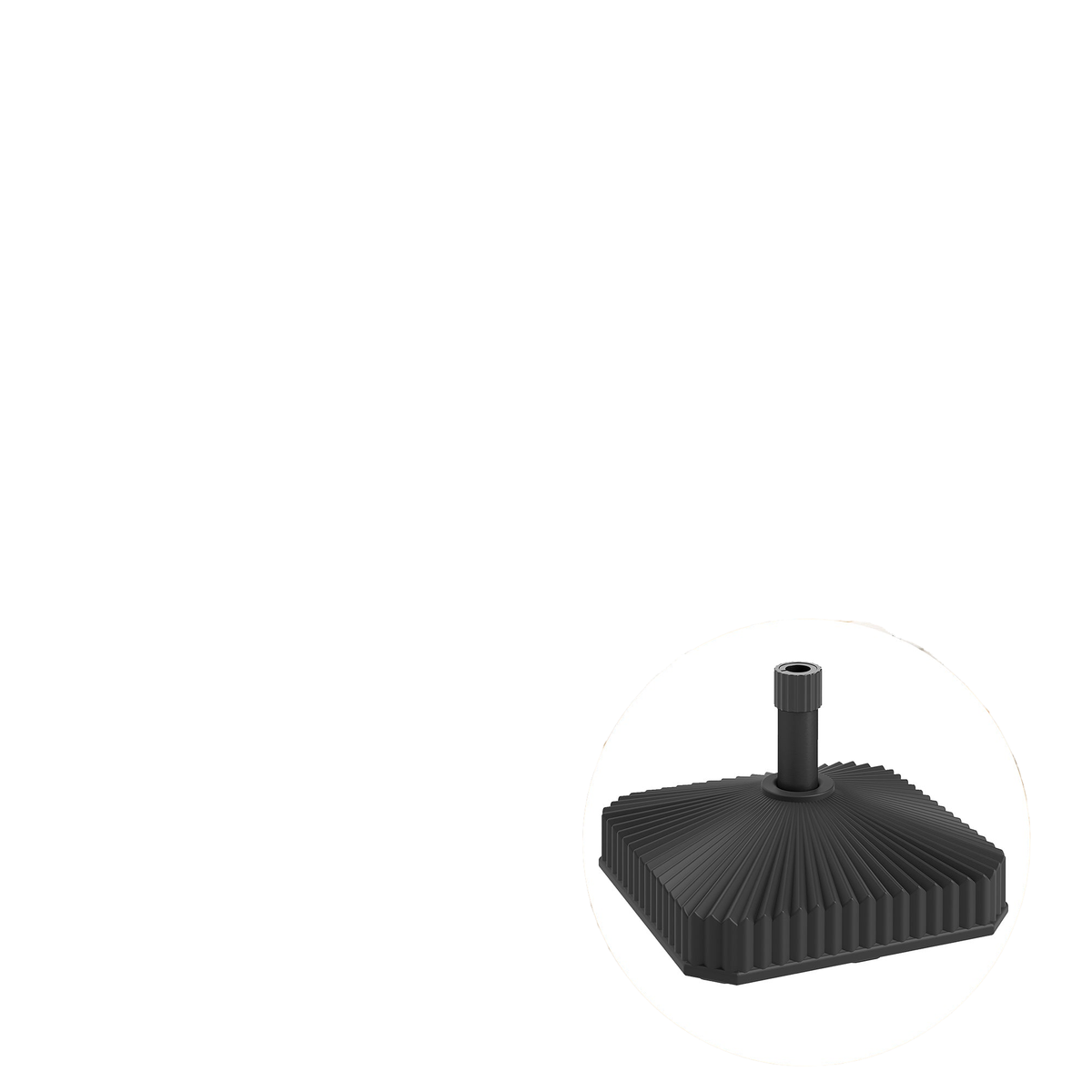 17.7" x 17.7" x 11.8" Black Heavy Duty Umbrella Base