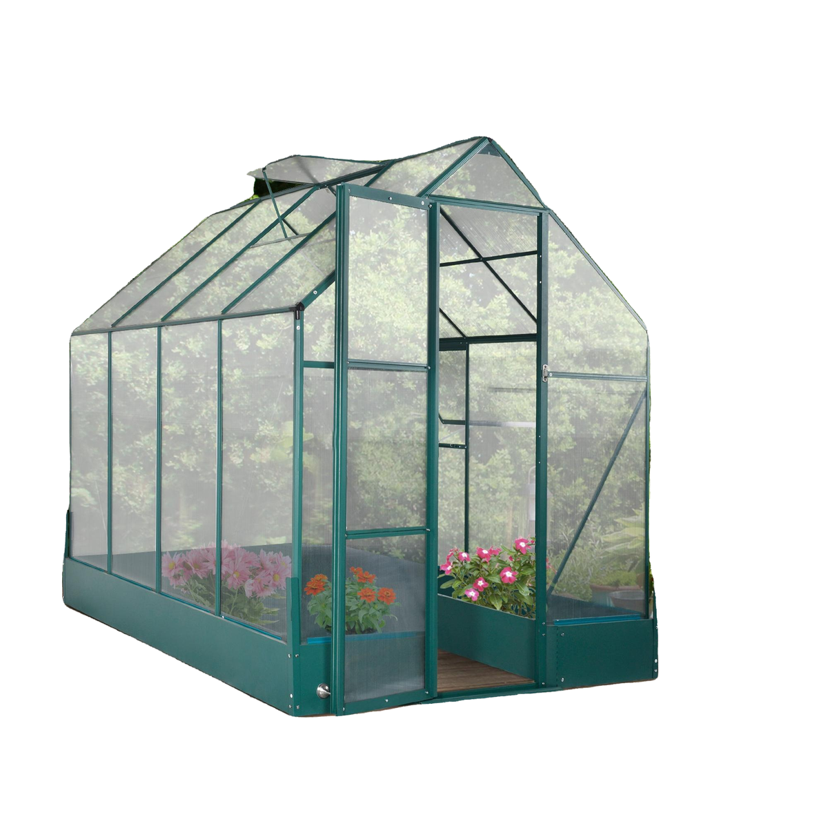 8.2' x 6.2' Greenhouse Aluminum Frame with Temperature Controlled Window