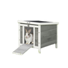 Wooden Rabbit Hutch, Bunny Cage with Waterproof & Openable Asphalt Roof, Outdoor Cat House Guinea Pig Cage Duck Shelter, Indoor Outdoor Use, 20