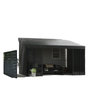 10' x 13' Outdoor Pergola, Wall Mounted Hardtop Lean-to Gazebo with 2 Curtains and 2 Nettings, UV Resistant, for Patio, Deck, Dark Grey