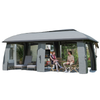 10' x 20' Patio Gazebo, Outdoor Gazebo Canopy Shelter with Netting, Vented Roof for Garden Dark Grey