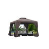 10' x 10' Patio Gazebo Outdoor, Canopy Shelter with Double-tier Roof, Pavilion Sidewalls for Garden Events, Brown