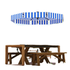8.7FT Tilting Patio Umbrella with 8 Ribs, Crank Handle, Air Vent for Outdoor, Garden and Pool, Navy Blue