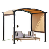 10' x 8' Outdoor Retractable Canopy Pergola Steel Frame Patio Pergola Shelter Sun Shade with Arc Roof, Beige