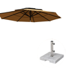 46 lbs Granite Square Patio Umbrella Base, Outdoor Umbrella Stand with Handles 2 Adjustable Knobs, Heavy Duty Patio Umbrella Stand for Garden Deck Poolside, Grey