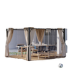 10' x 12' Outdoor Hardtop Gazebo with Polycarbonate Panel Roof, Garden Deluxe Pavilion Canopy BBQ Sunshade Shelter with Removable Curtains