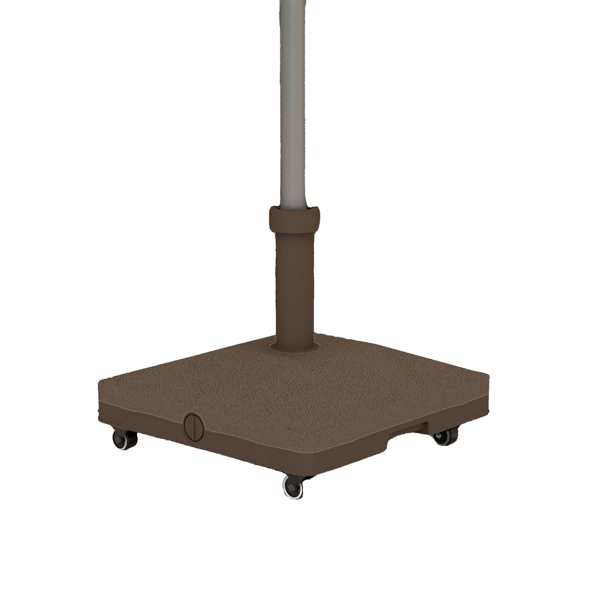 Square Parasol Base, Portable Umbrella Stand with Wheels, Water or Sand Filled, for Φ0.75" to Φ1.5" Poles, Brown