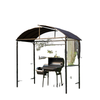 8x4ft BBQ Gazebo Tent Metal Frame Arch Canopy Garden Sunshade Portable Shelter Backyard with Side Shelf Coffee