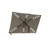 6.5x10ft Patio Umbrella Tilt Aluminum Outdoor Market Parasol with Solar Powered LEDs, Crank - Light Grey