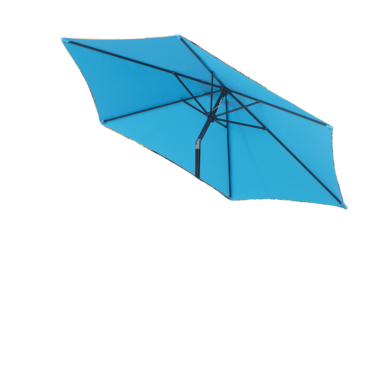8.5' Round Aluminum Patio Umbrella Garden Parasol Market Sunshade Tilt Canopy w/ 6 Ribs, Crank Handle, Blue