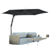 10ft Cantilever Patio Umbrella Offset Parasol with Crank Handle, Cross Base for Garden, Deck, Dark Grey