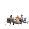 9.6ft Offset Patio Umbrella Garden Hanging Parasol Banana Cantilever Umbrella with Base, Crank, Coffee