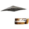 8' x 8' Square Patio Hanging Offset Umbrella with 360° Rotation, Aluminum Outdoor Cantilever Market Parasol, Light Grey