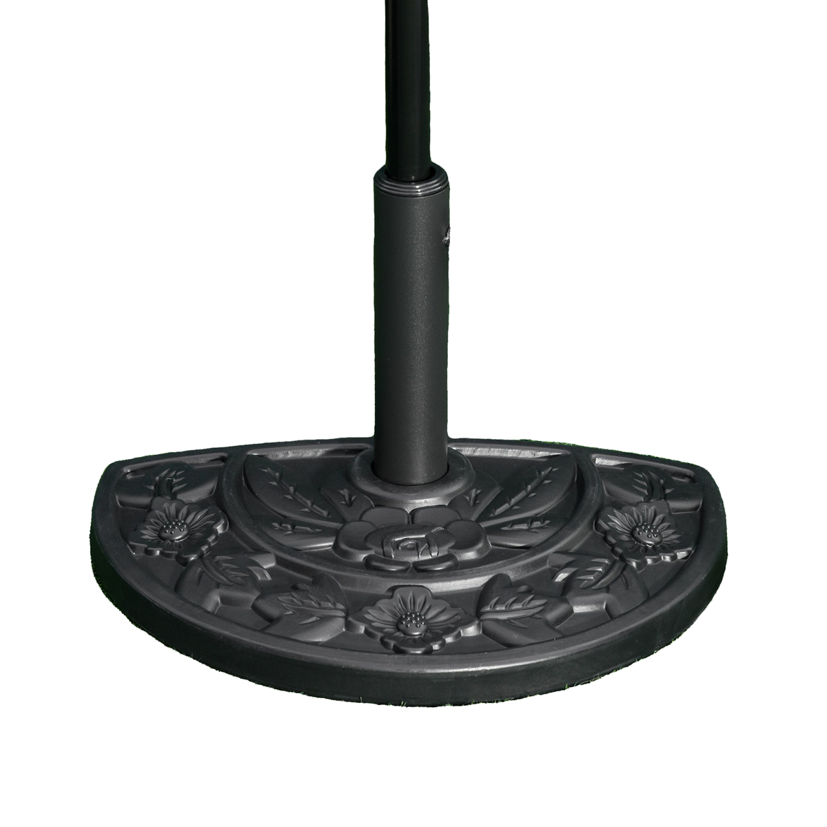 20 lb Heavy Duty Half Umbrella Base, Outdoor Concrete Umbrella Stand, Patio Half Round Base for Market Umbrella, Black