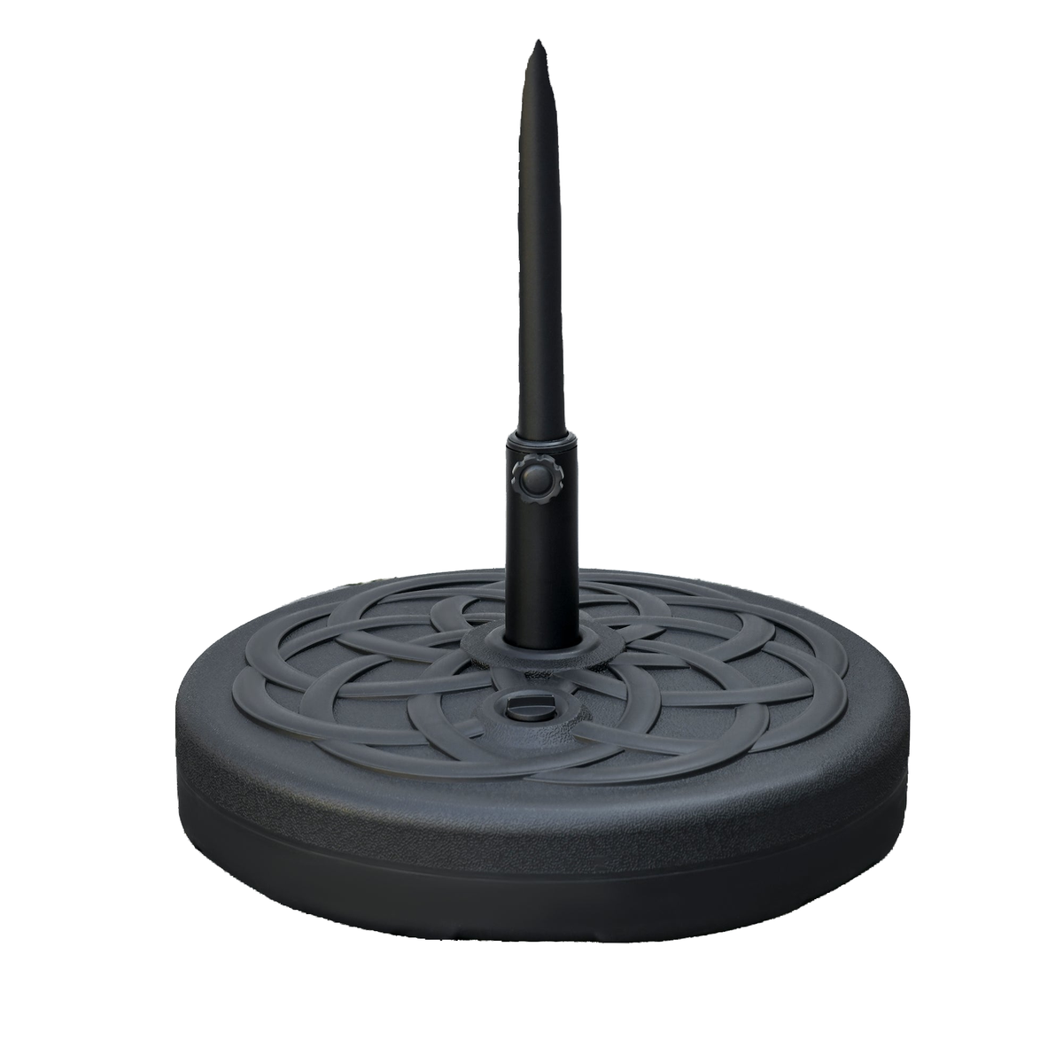 77 lb Heavy Duty Patio Umbrella Base, 22" Round Market Umbrella Stand for Deck, Outdoor, Backyard, Black