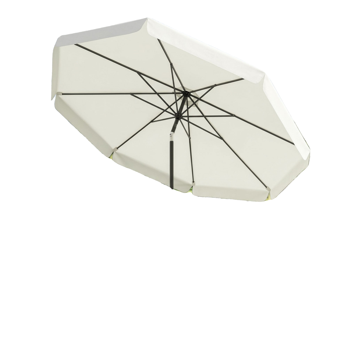 8.5ft Cream White Round Market Table Umbrella with Tilt