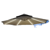 10FT Cantilever Patio Umbrella with Lights Solar Powered Offset Umbrella with Crank and Cross Base for Deck Light Grey