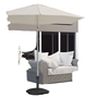 48lbs Concrete Square Patio Umbrella Base Weight, Outdoor Umbrella Stand Holder for Lawn, Deck, Backyard, Garden, Black